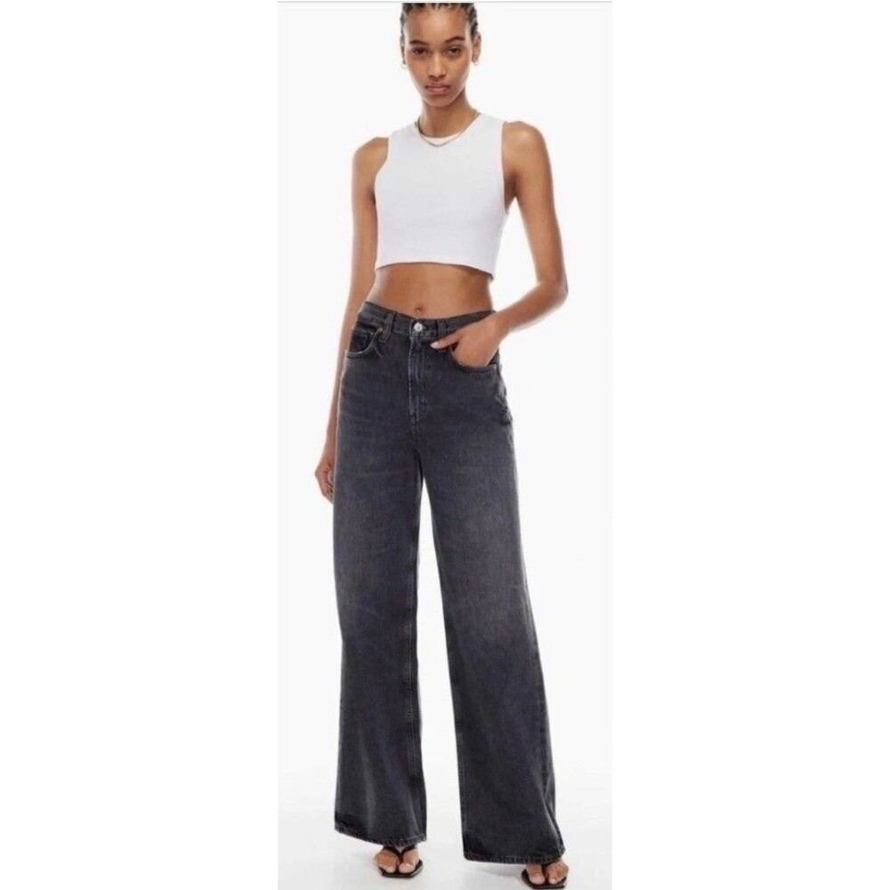 NWT Citizens of Humanity Annina Wide Leg Relaxed Dark Wash Gray Jean W 34 Sz 14